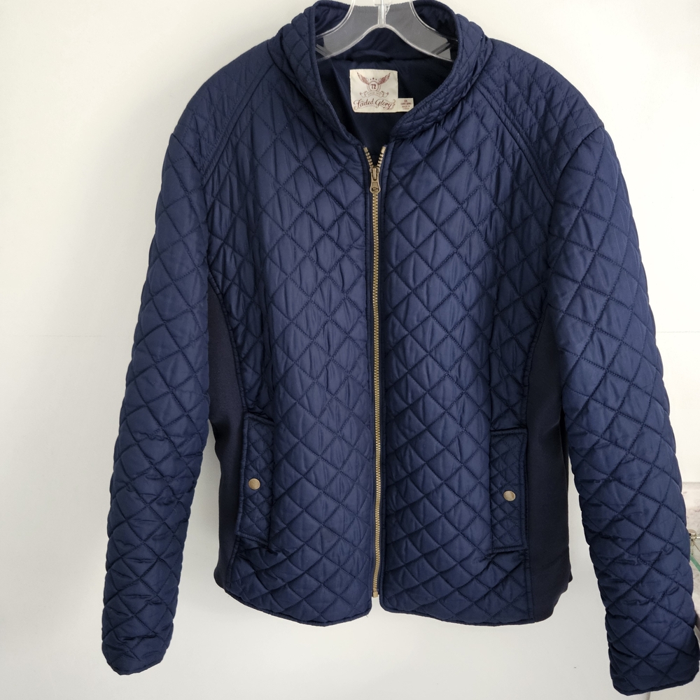 Faded Glory Navy Jacket with Gold Zipper